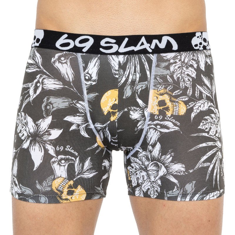 69SLAM Pánské boxerky fit bamboo wild garden (MPBWGN-BB) S