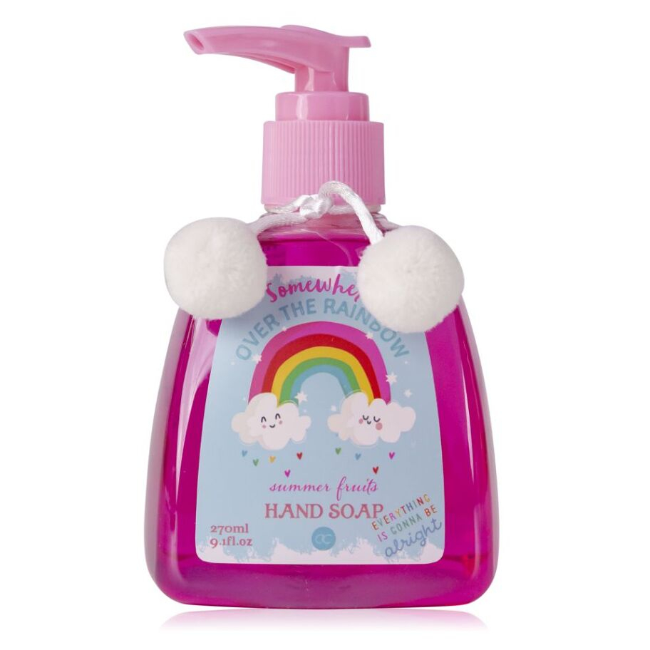 ACCENTRA Over the rainbow mýdlo na ruce s pumpičkou a dekorací pom pom 270 ml