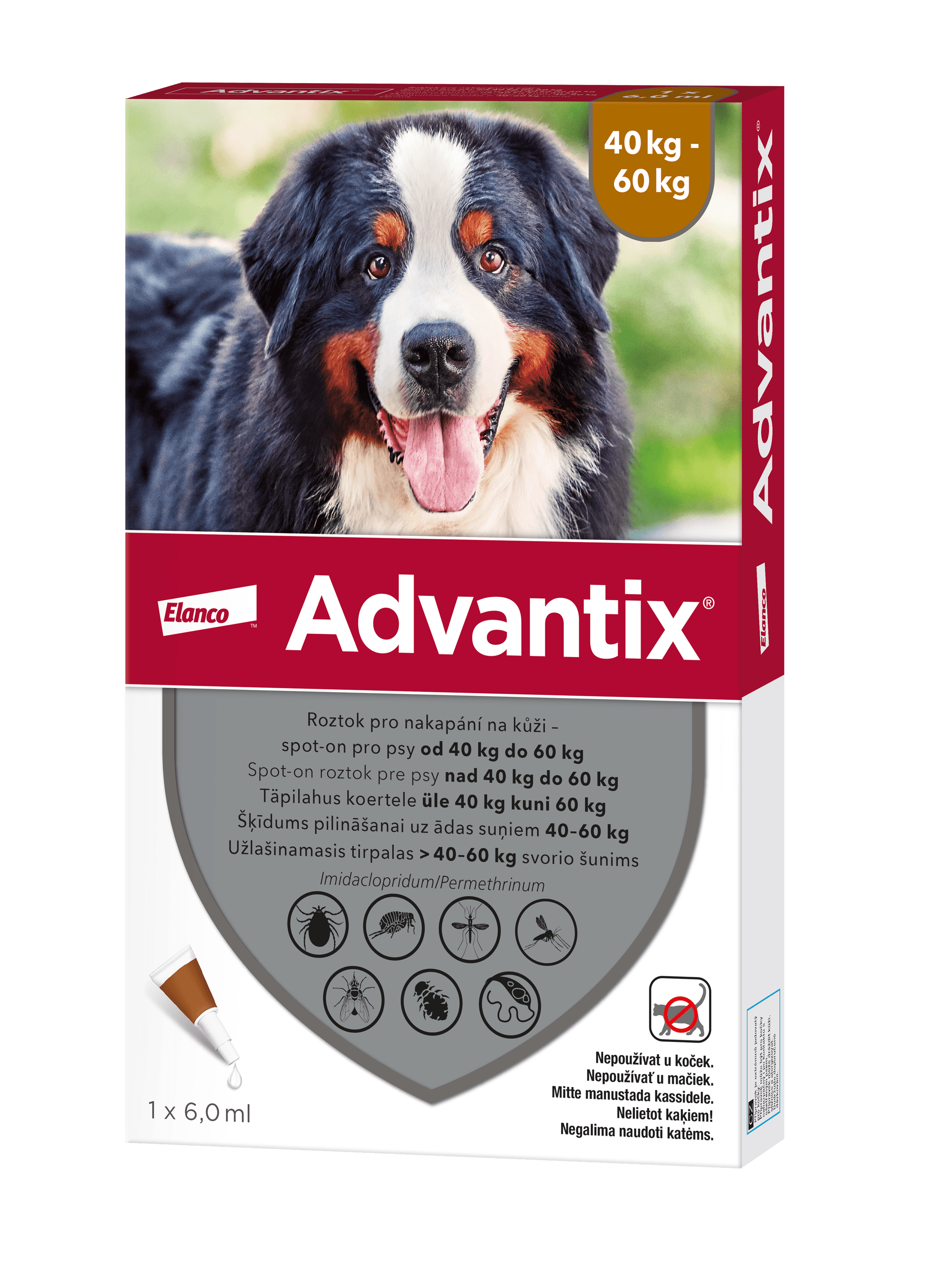 ADVANTIX pro psy 40-60 kg spot-on 6 ml