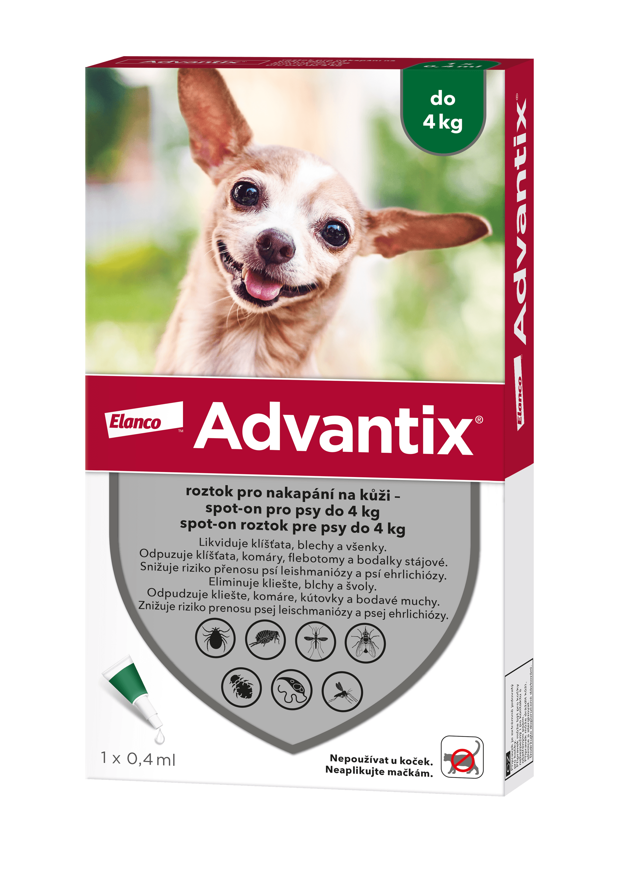 ADVANTIX pro psy spot-on do 4 kg 0.4 ml