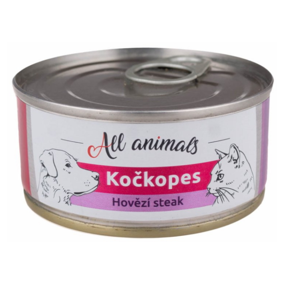 ALL ANIMALS Kočkopes konzerva steak z hovězí svaloviny 100 g