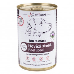 ALL ANIMALS konzerva hovězí steak pro psy 400 g