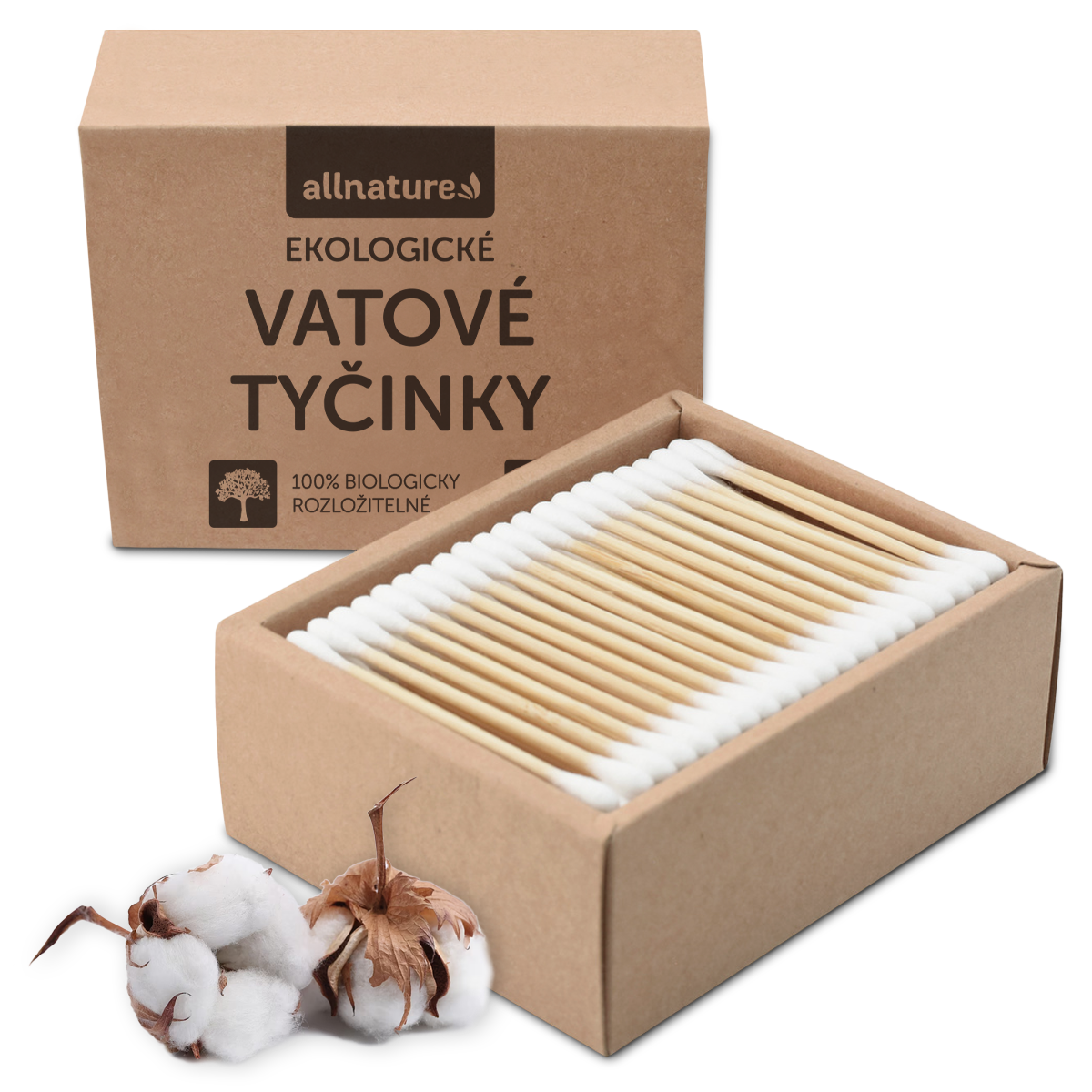 Allnature Ekologické vatové tyčinky 200 ks