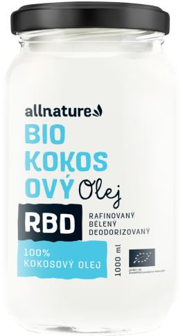 ALLNATURE RBD BIO Kokosový olej -  bez vůně 1000 ml