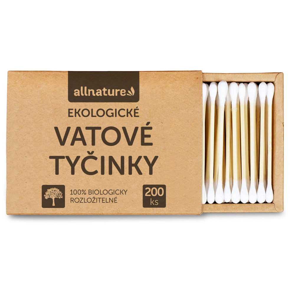 ALLNATURE Vatové ekologické tyčinky 200 kusů