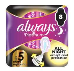 Always Platinum Secure Night Extra hygienické vložky 8 ks