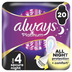 ALWAYS Platinum secure Night hygienické vložky s křidélky 20 ks