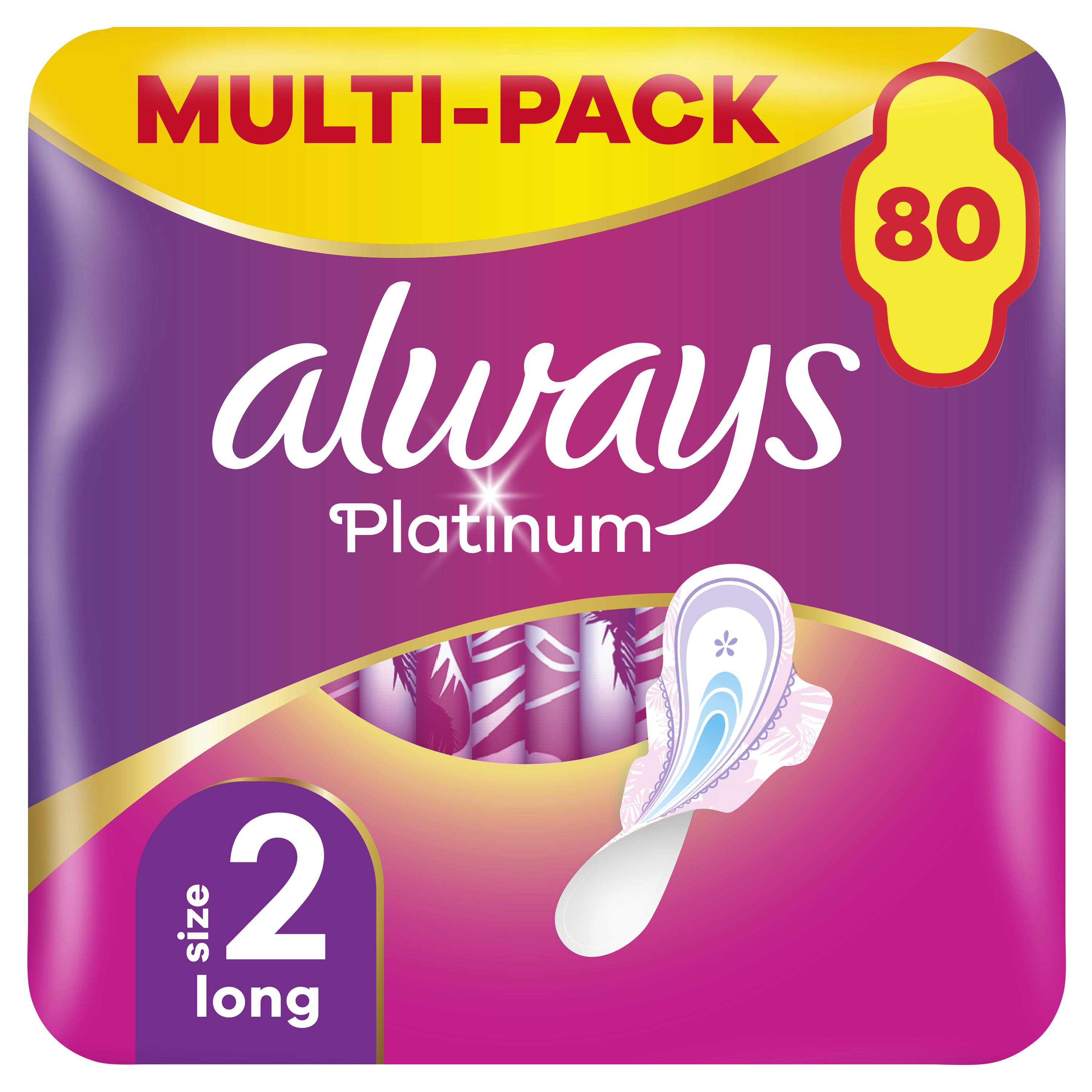 ALWAYS Platinum Super hygienické vložky s křidélky 80 ks