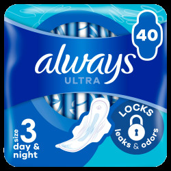 ALWAYS Ultra Day & Night hygienické vložky (vel. 3) s křidélky 40 ks