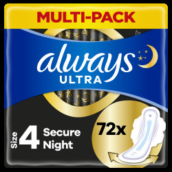 ALWAYS Ultra Hygienické Vložky Secure Night S Křidélky 72 ks