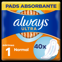 ALWAYS Ultra Hygienické vložky Normal s křidélky 40 ks