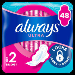 ALWAYS Ultra Super hygienické vložky (vel. 2) s křidélky 48 ks