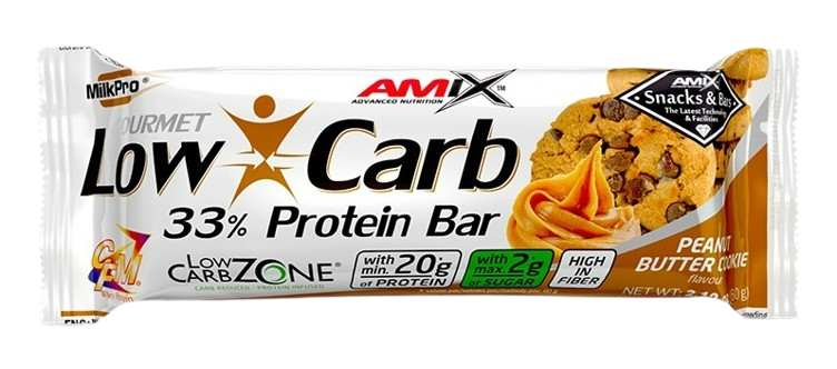 AMIX Low-Carb 33% Protein Bar, Peanut Butter Cookies 60 g