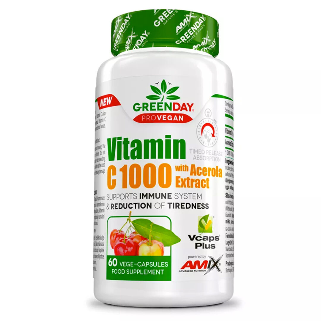 Amix Nutrition ProVEGAN Vitamin C 1000 s extraktem z aceroly - 60 kapslí