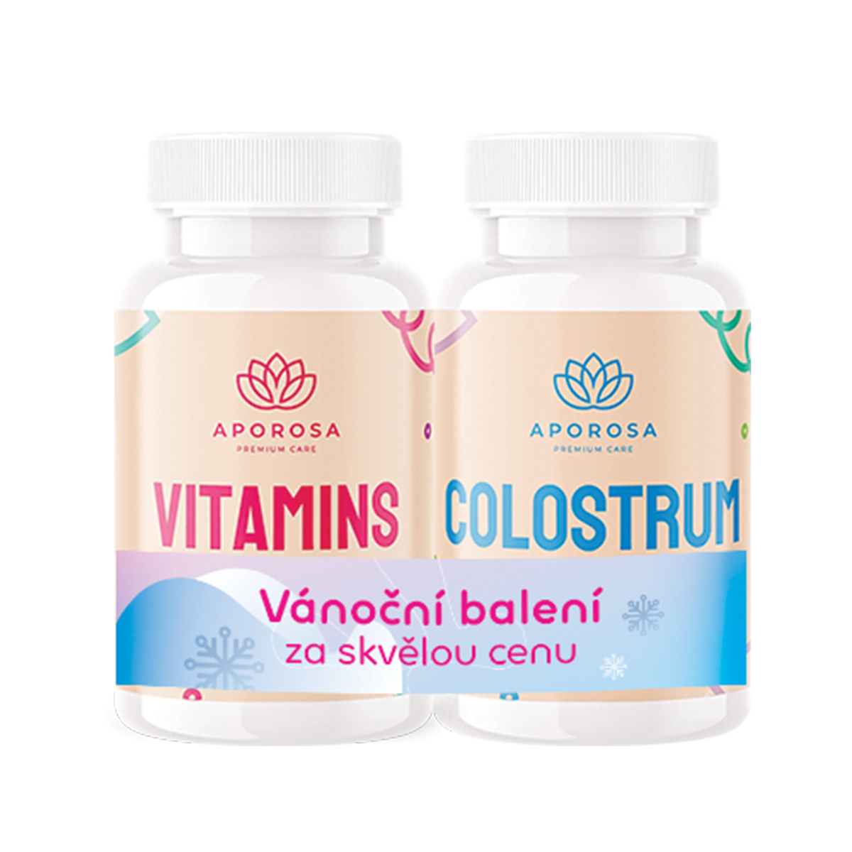 APOROSA kids Kozí kolostrum 60 kapslí + Aporosa KIDS Vitamíny - jahoda 90 ks