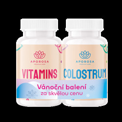 APOROSA kids Kozí kolostrum 60 kapslí + Aporosa KIDS Vitamíny - jahoda 90 ks