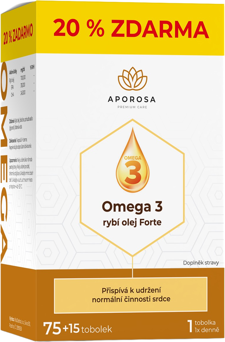 APOROSA Omega 3 rybí olej Forte 700 mg 90 tobolek