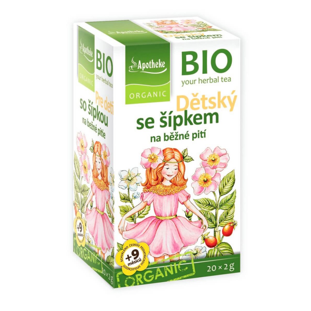 Apotheke BIO Dětský ovocný čaj se šípkem nálevové sáčky 20x2 g