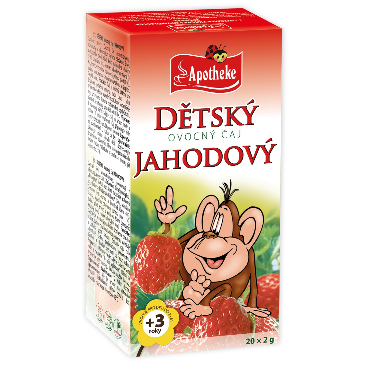 Apotheke Dětský ovocný čaj jahodový nálevové sáčky 20x 2 g