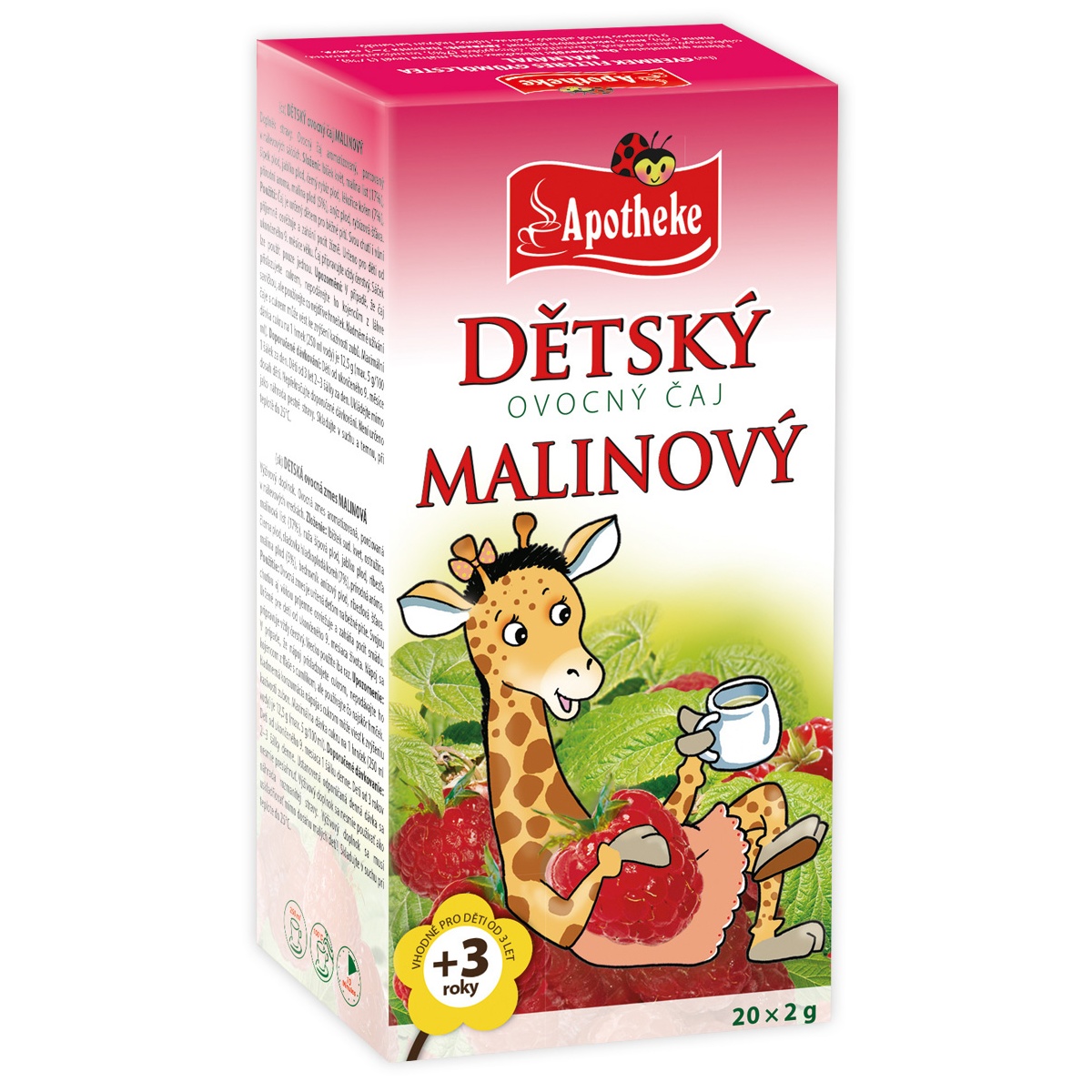 Apotheke Dětský ovocný čaj malinový nálevové sáčky 20x2 g