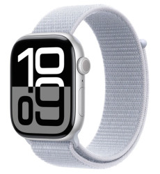 APPLE Watch Series 10 GPS + Cellular 42mm Silver Aluminium Case with Blue Cloud Sport Loop