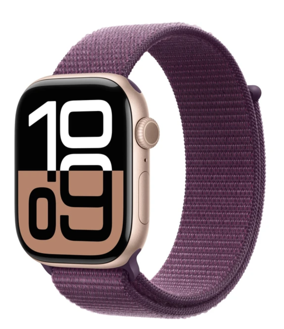 APPLE Watch Series 10 GPS + Cellular 46mm Rose Gold Aluminium Case with Plum Sport Loop