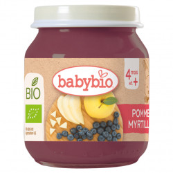 BABYBIO Bio jablko a borůvky 4m+ 130 g