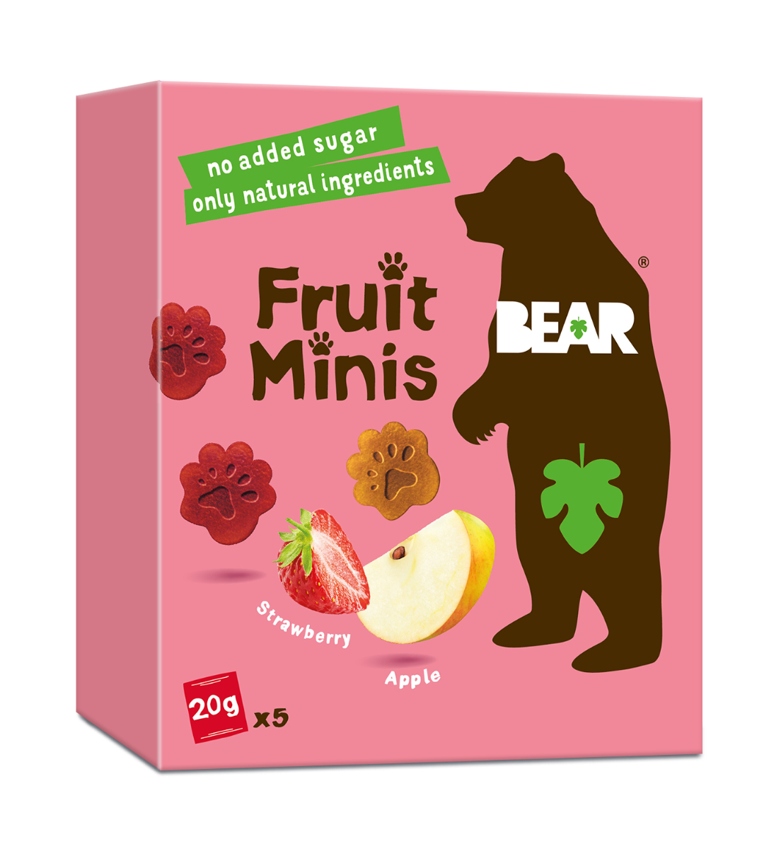 BEAR Fruit Minis jahoda a jablko 5x20 g