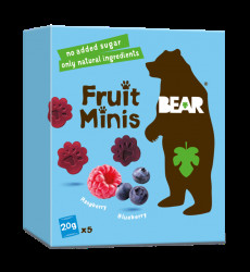 BEAR Fruit Minis malina a borůvka 5x20 g