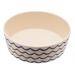 BECOBOWL Bambusová miska pro psa ocean waves vel. S 1 kus