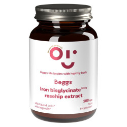 Beggs Iron bisglycinate 20 mg rosehip extract 100 kapslí