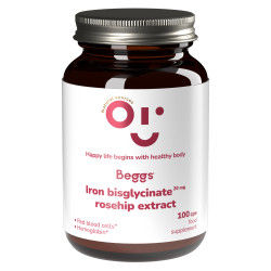 BEGGS Iron bisglycinate 20mg, rosehip extract 100 kapslí