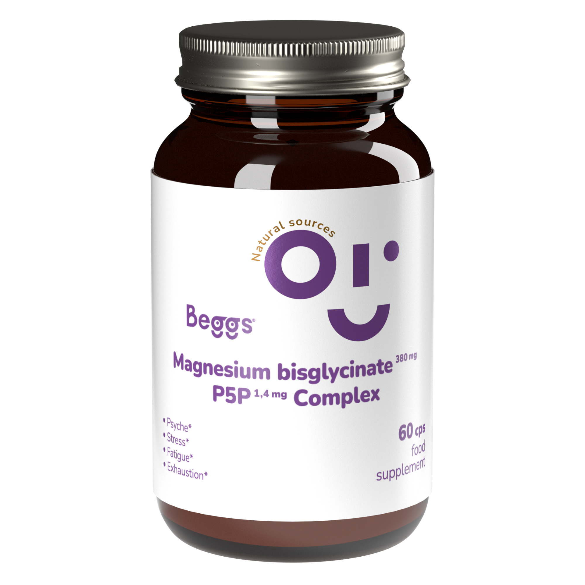 BEGGS Magnesium bisglycinate 380mg + P5P COMPLEX 1,4mg 60 kapslí