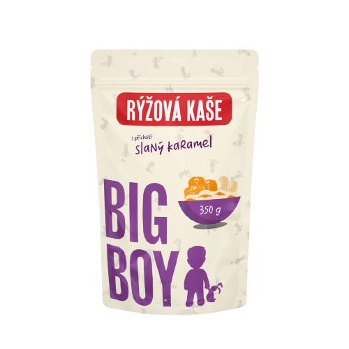 BIG BOY Rýžová kaše, Sweet and Salty s příchutí slaného karamelu, EKO varianta 350 g