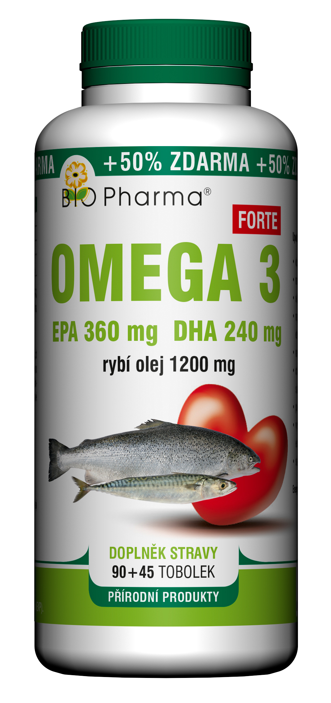 BIO PHARMA Omega 3 Forte 1200 mg 135 tobolek