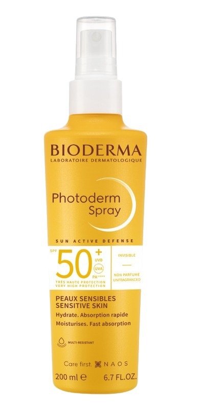 BIODERMA Photoderm Sprej SPF50+ maximální ochrana před sluncem i pro tu nejcitlivější pokožku 200 ml