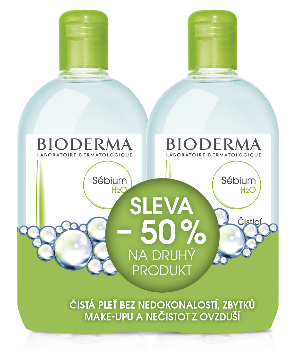 BIODERMA Sebium H2O micelární voda výhodné balení 2 x 500 ml