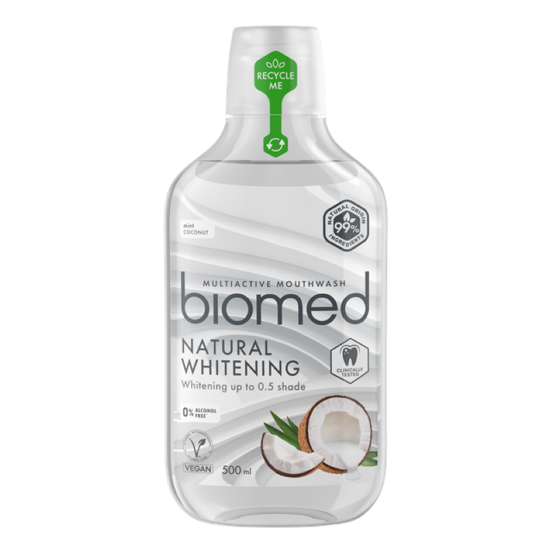 BIOMED Natural Whitening ústní voda 500 ml