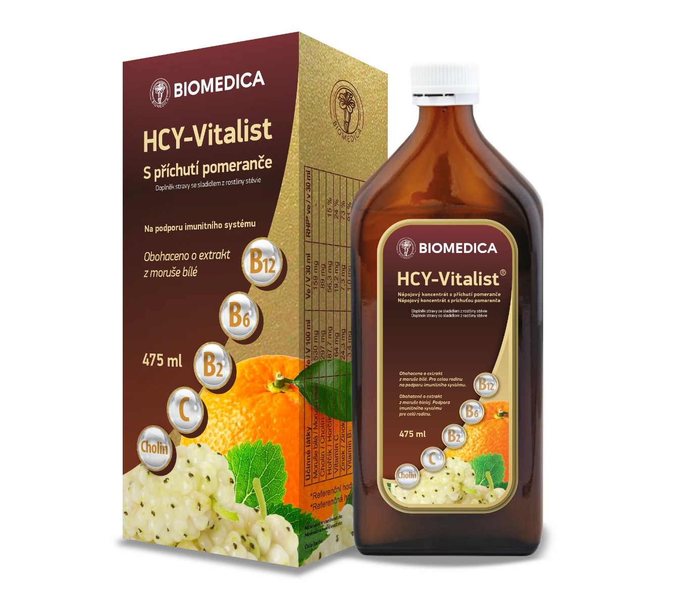 Biomedica HCY-Vitalist s příchutí pomeranče 475 ml