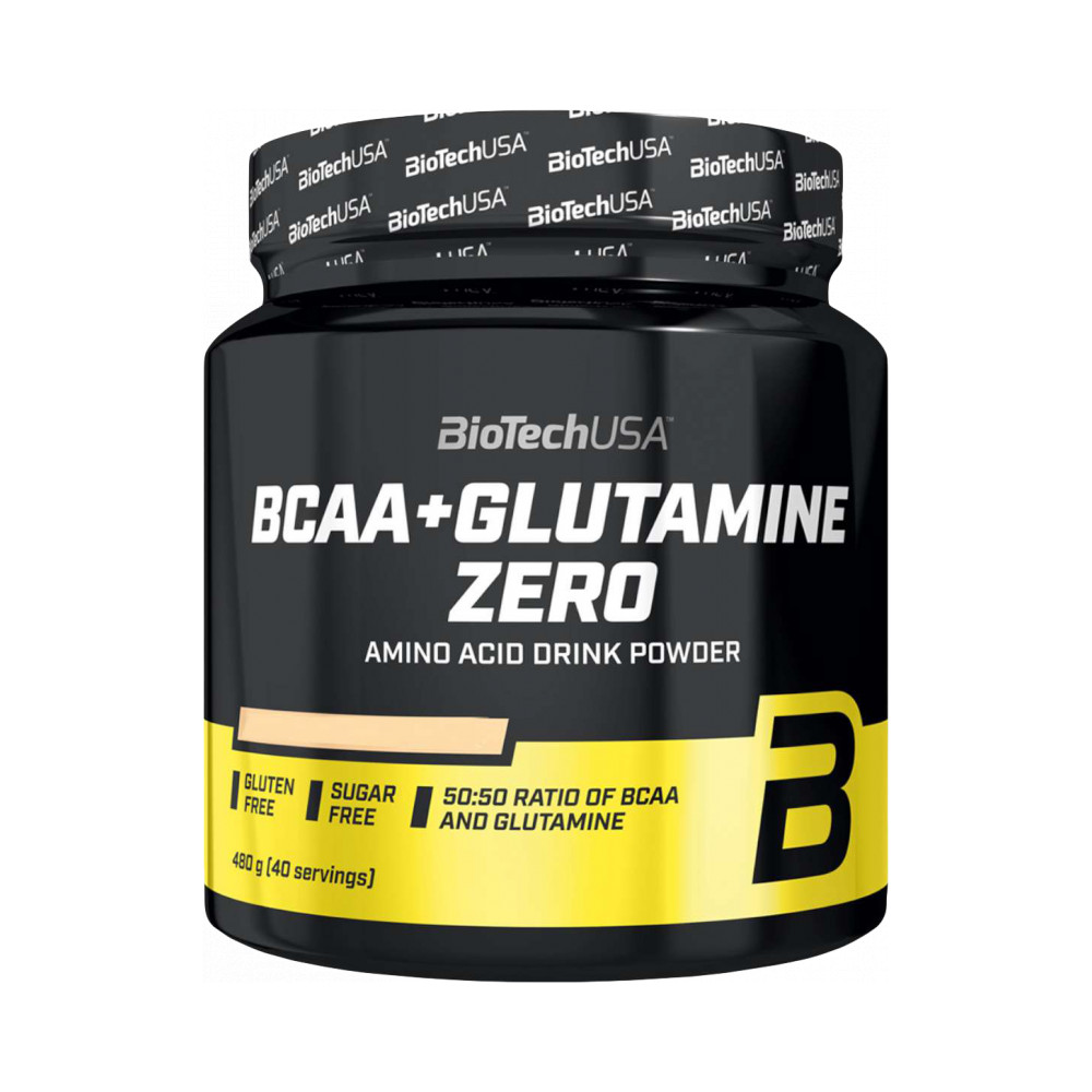 BioTech USA BCAA + Glutamine Zero 480g - broskvový ledový čaj