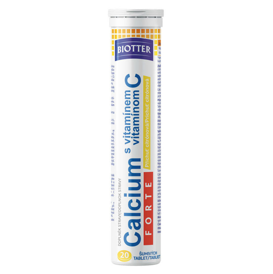 BIOTTER Calcium FORTE s vitamínem C citrón tablety 20 ks