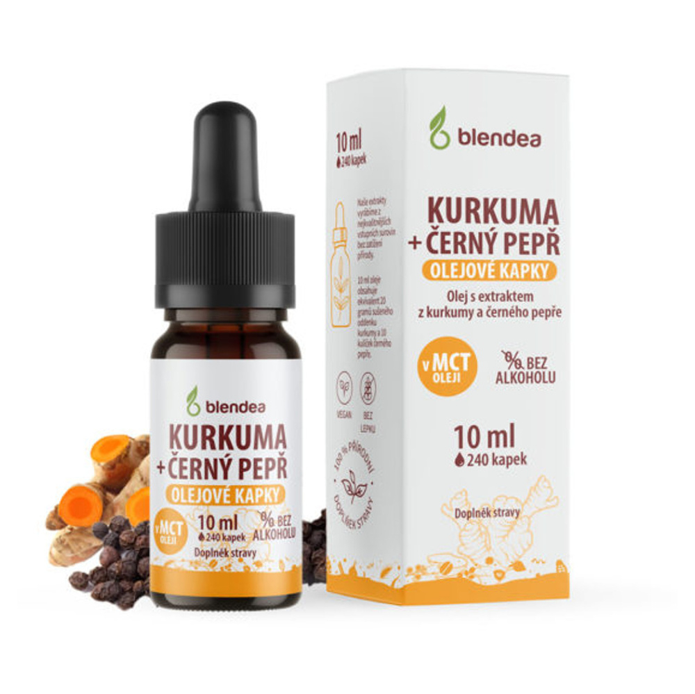 BLENDEA Kurkuma + černý pepř olejové kapky 10 ml