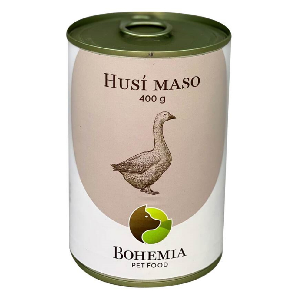 BOHEMIA PET FOOD Konzerva husí maso ve vlastní šťávě pro psy 400 g