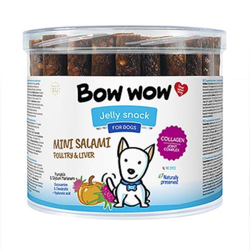 BOW WOW Mini salámky s drůbežími játry 12cm 1ks