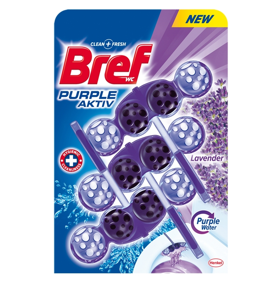 BREF Purple Aktiv Lavender tuhý WC blok 3x50 g