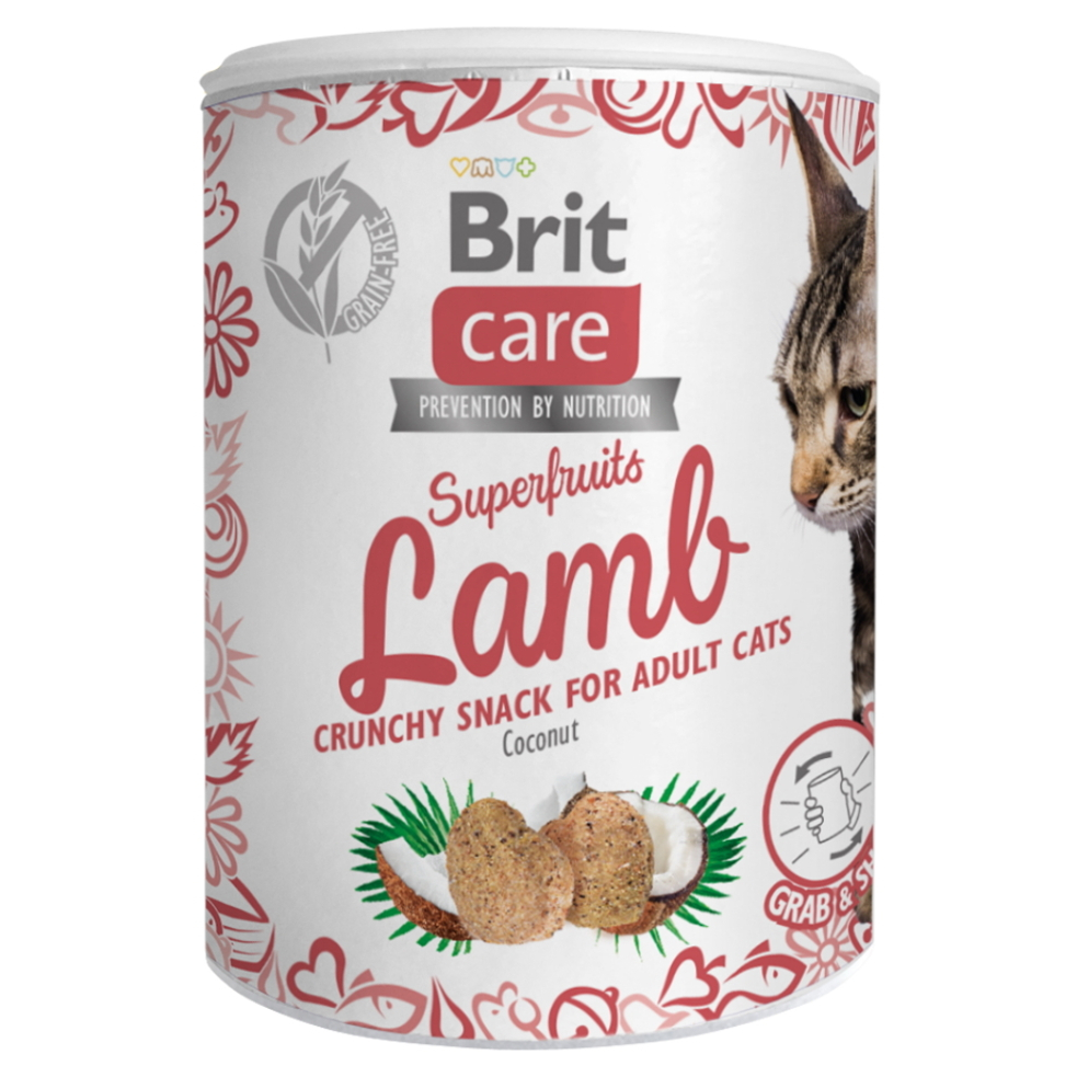 BRIT Care Snack Superfruits Lamb jehněčí s kokosem pro kočky 100 g