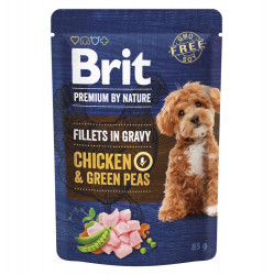 BRIT Premium Dog Fillets Gravy Chicken&Green Peas 85 g