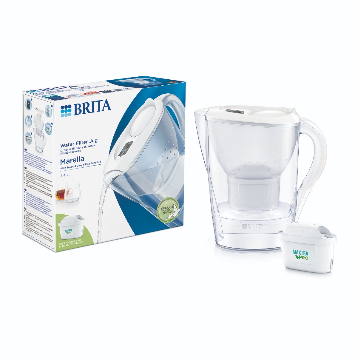 BRITA Marella 2,4 l filtrační konvice bílá + 1 filtr