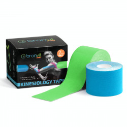 BronVit Sport Kinesio Tape set 5 cm x 6 m tejpovací páska 2 ks modrá + zelená