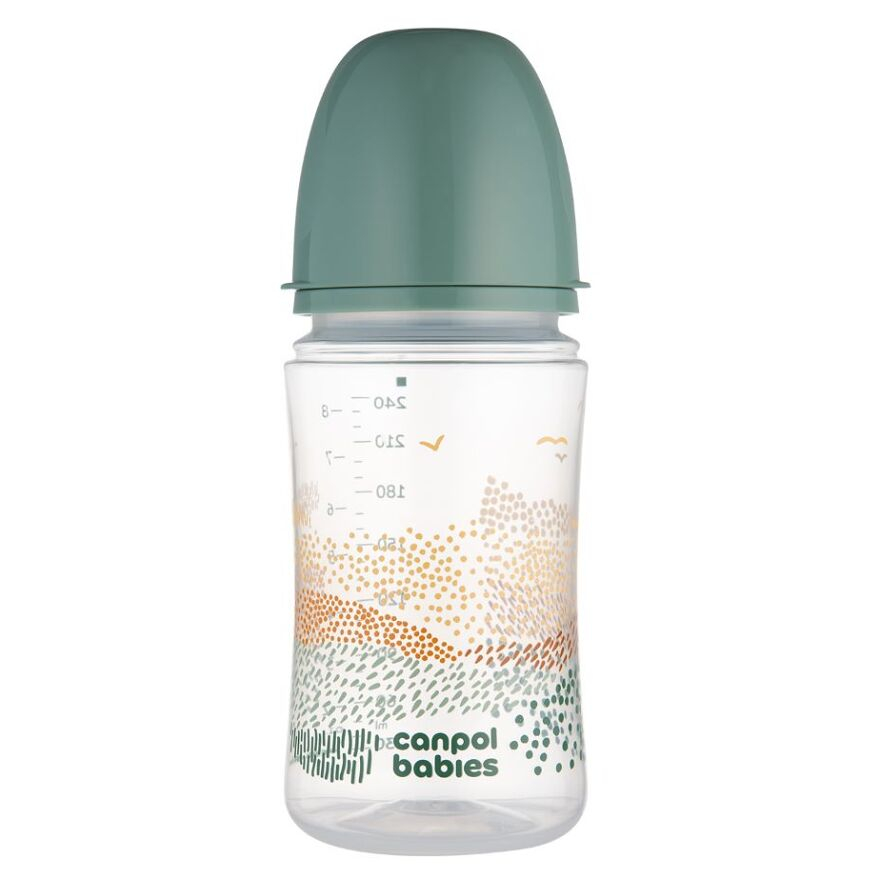 CANPOL BABIES Antikoliková lahev EasyStart MOUNTAINS zelená 240 ml